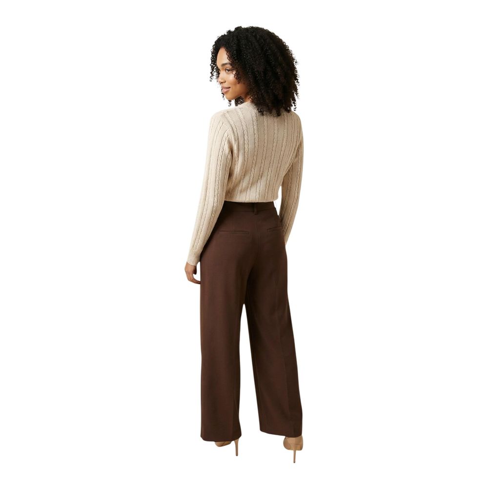 Brown Recycled Polyester Casual Pants