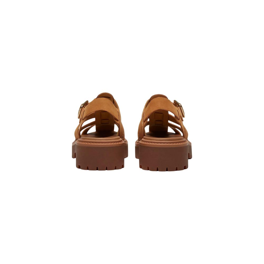 Brown Leather Flat Sandals