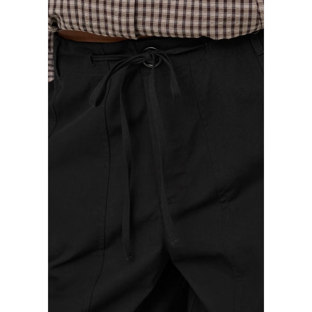 Black Cotton Cargo Pants