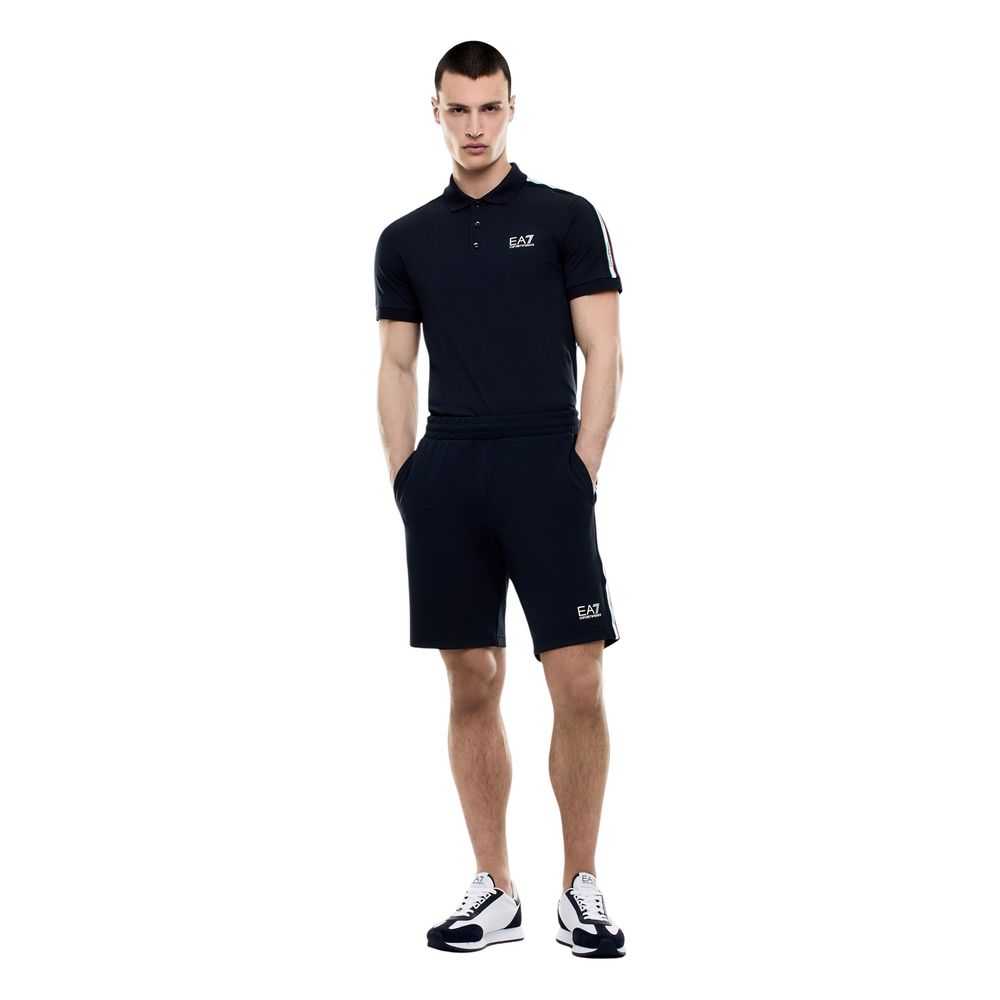 Blue Cotton Knee Length