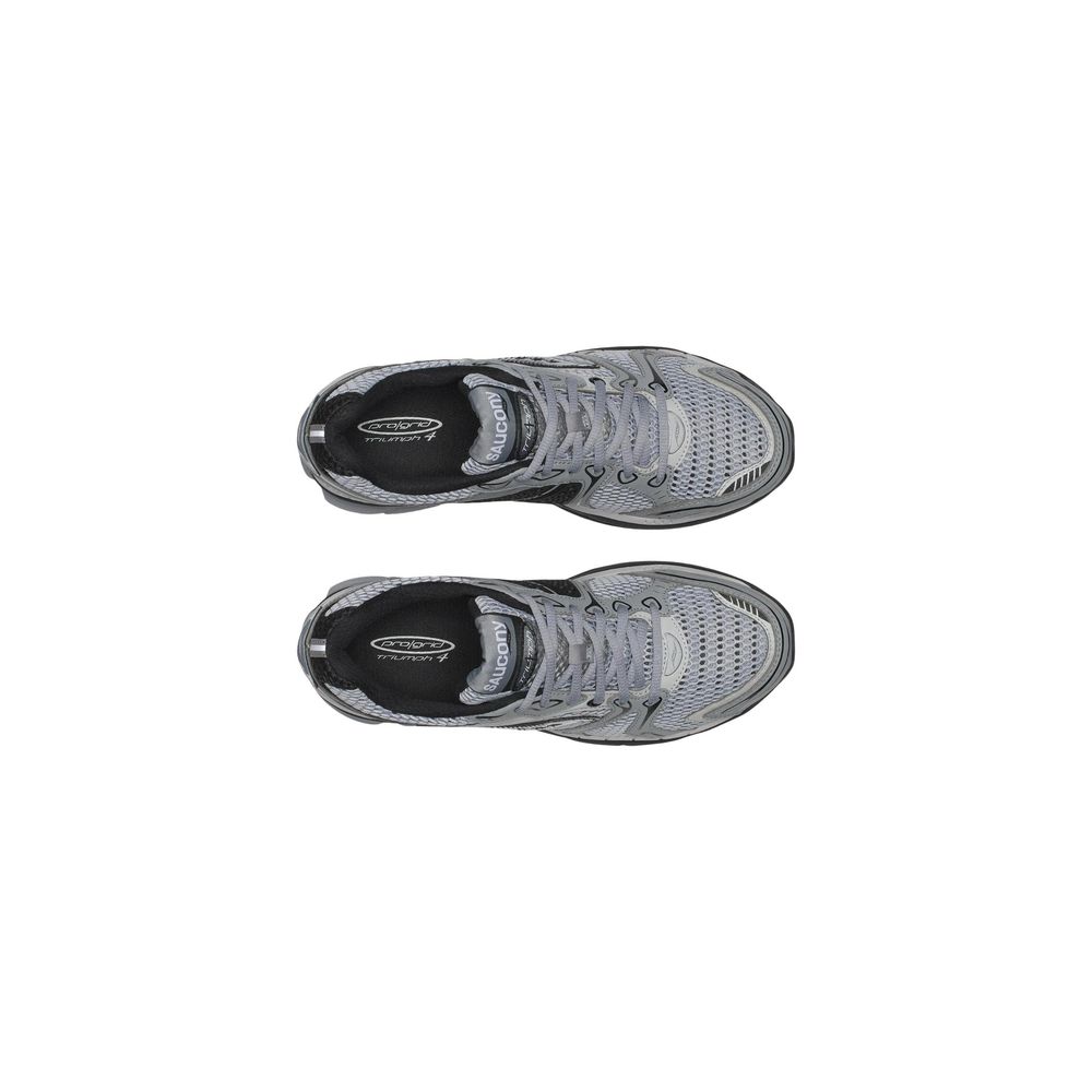 Gray Synthetic Athletic Sneakers