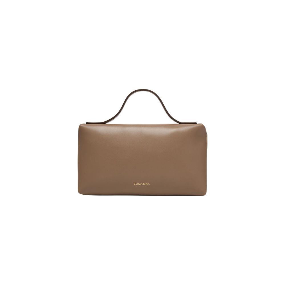 Beige Polyethylene Clutch Bag