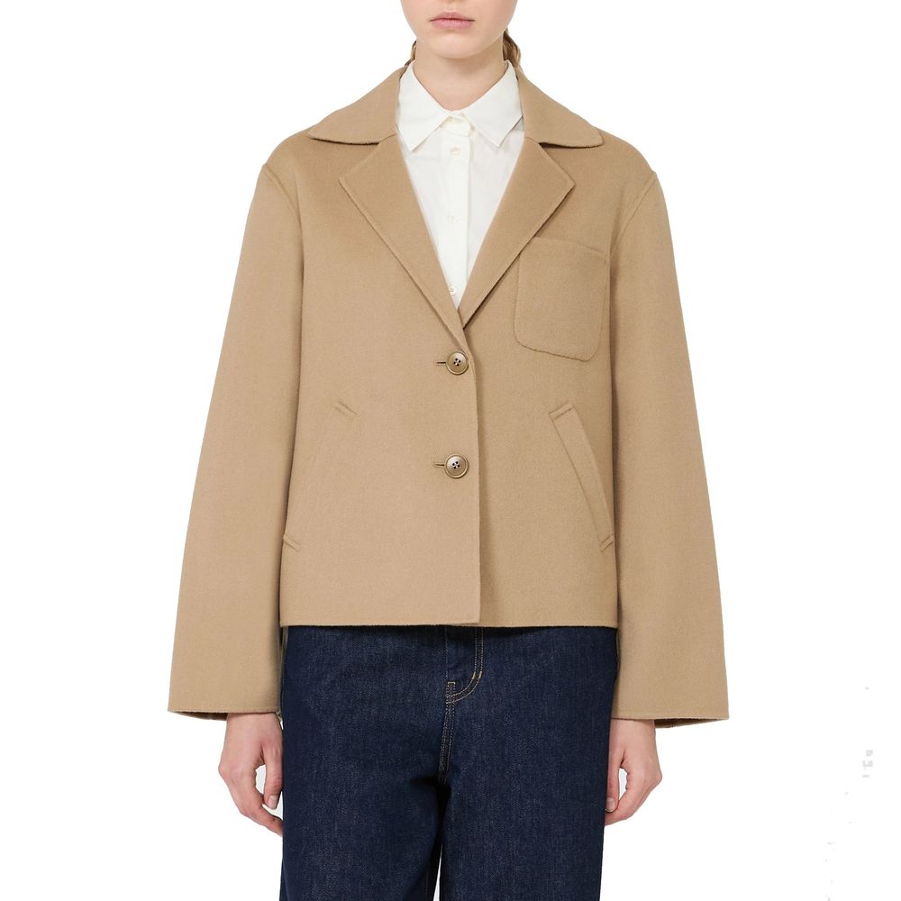 Brown Polyamide Full-Length Jacket