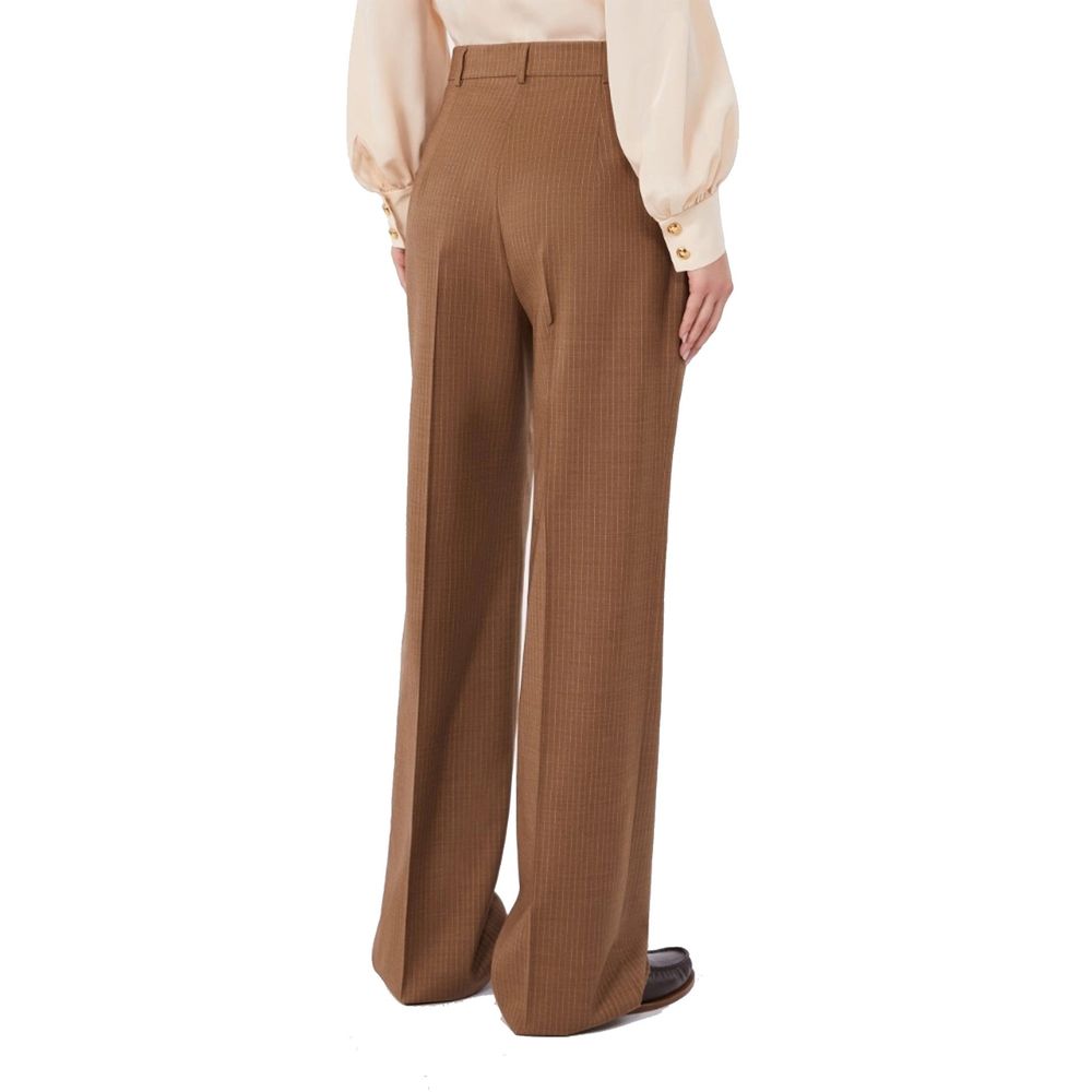 Brown Virgin Wool Dress Pants