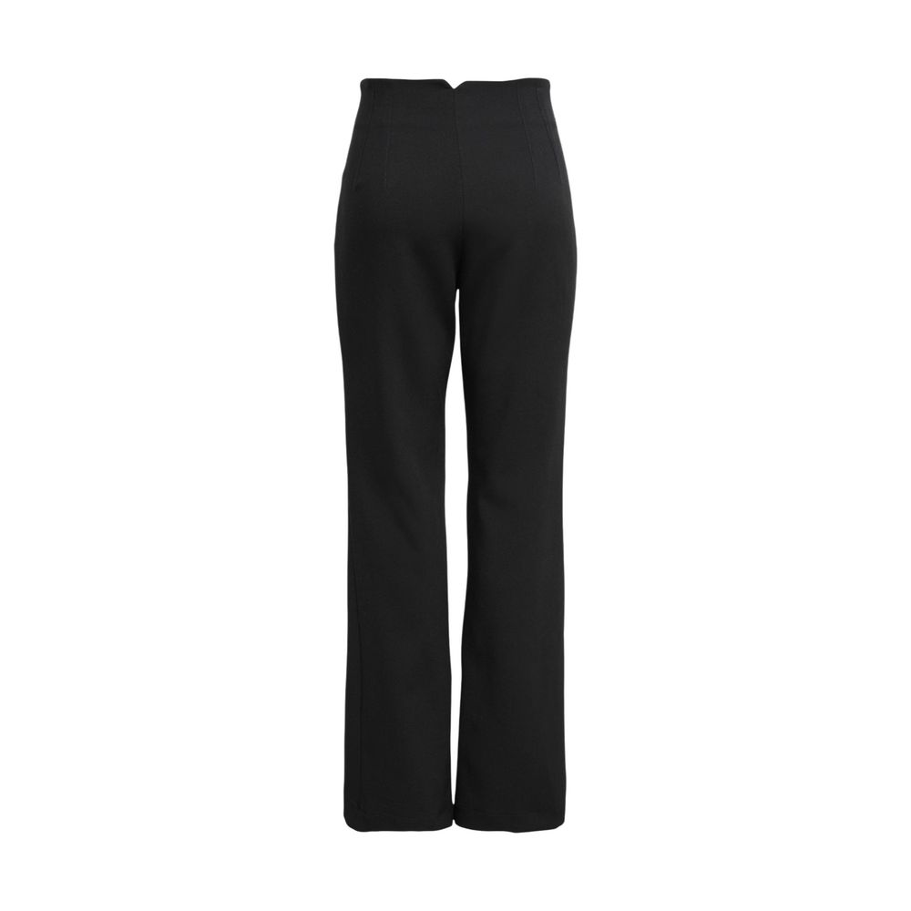 Black Recycled Polyester Flared Pants