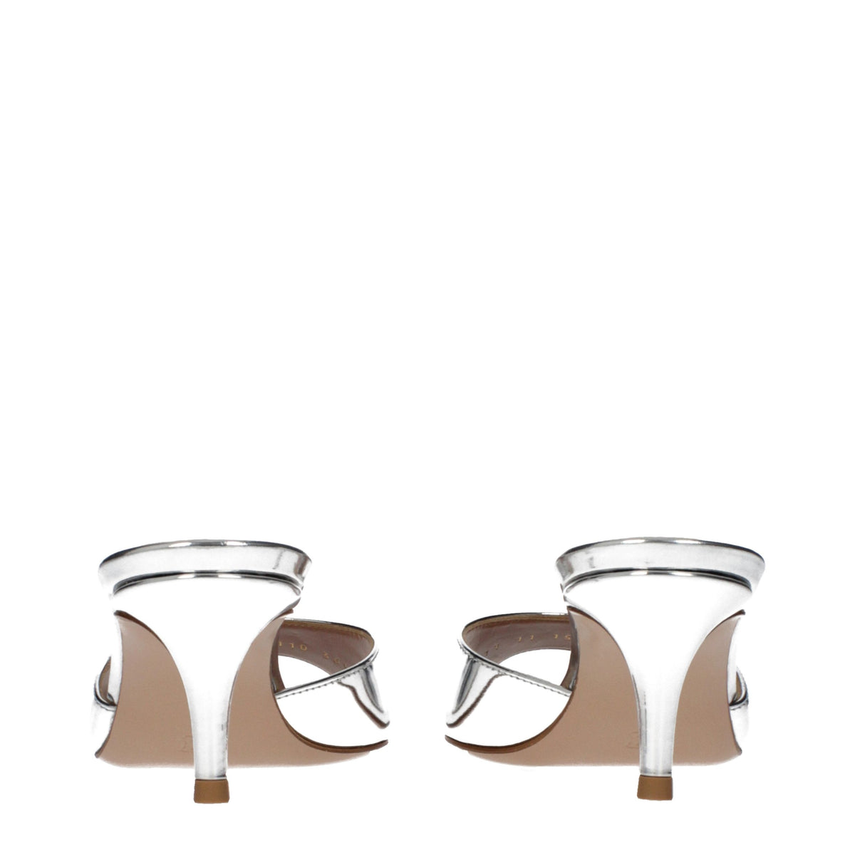 Gray Leather Platform Sandals