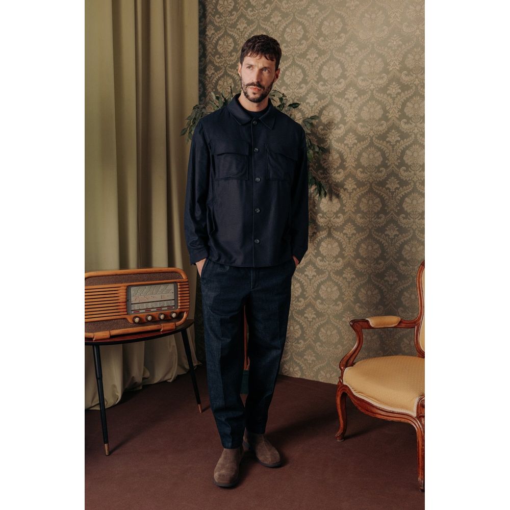 Blue Cashmere Full-Length Jacket
