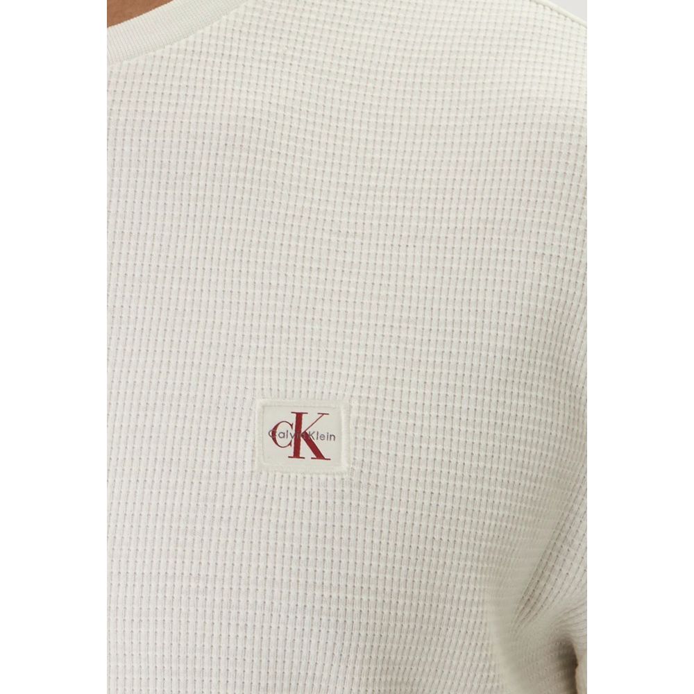 Beige Cotton Long Sleeve T-Shirt