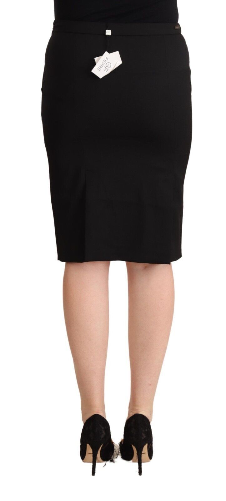 Black Pencil Knee Length Straight Skirt