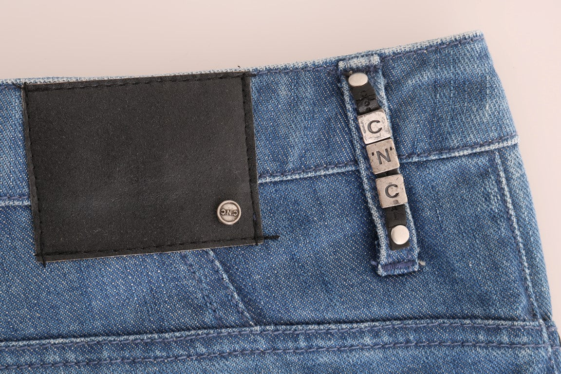 Blue Wash Cotton Boyfriend Fit Jeans