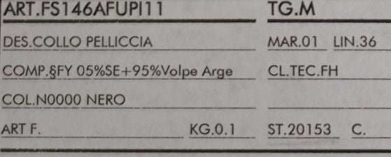 Black Silver Fox Fur Scarf