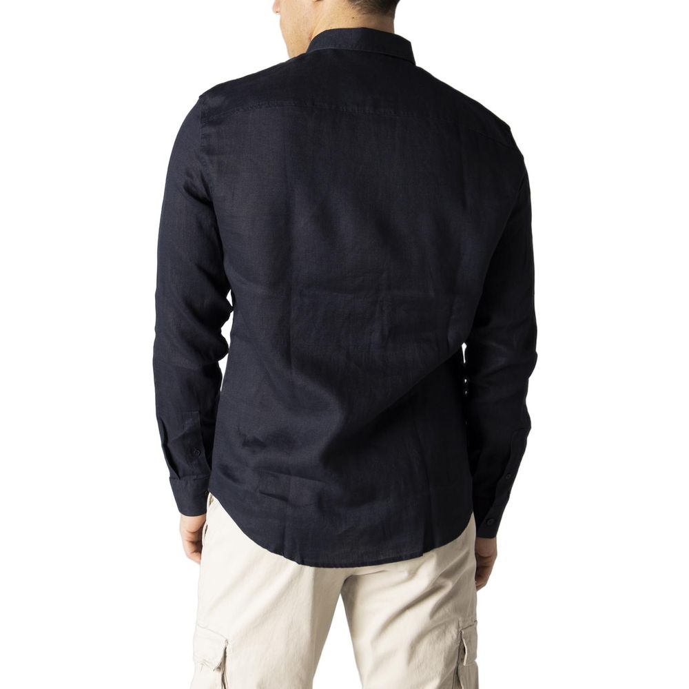 Blue Linen Dress Shirt