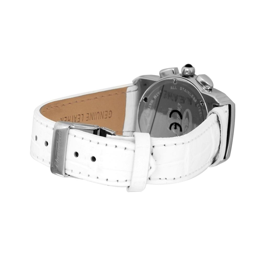 White Leather Dress Watch