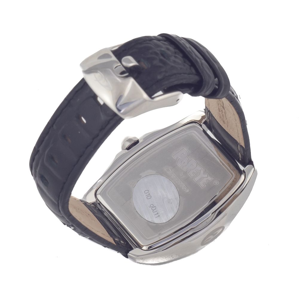 Black Leather Dress Watch