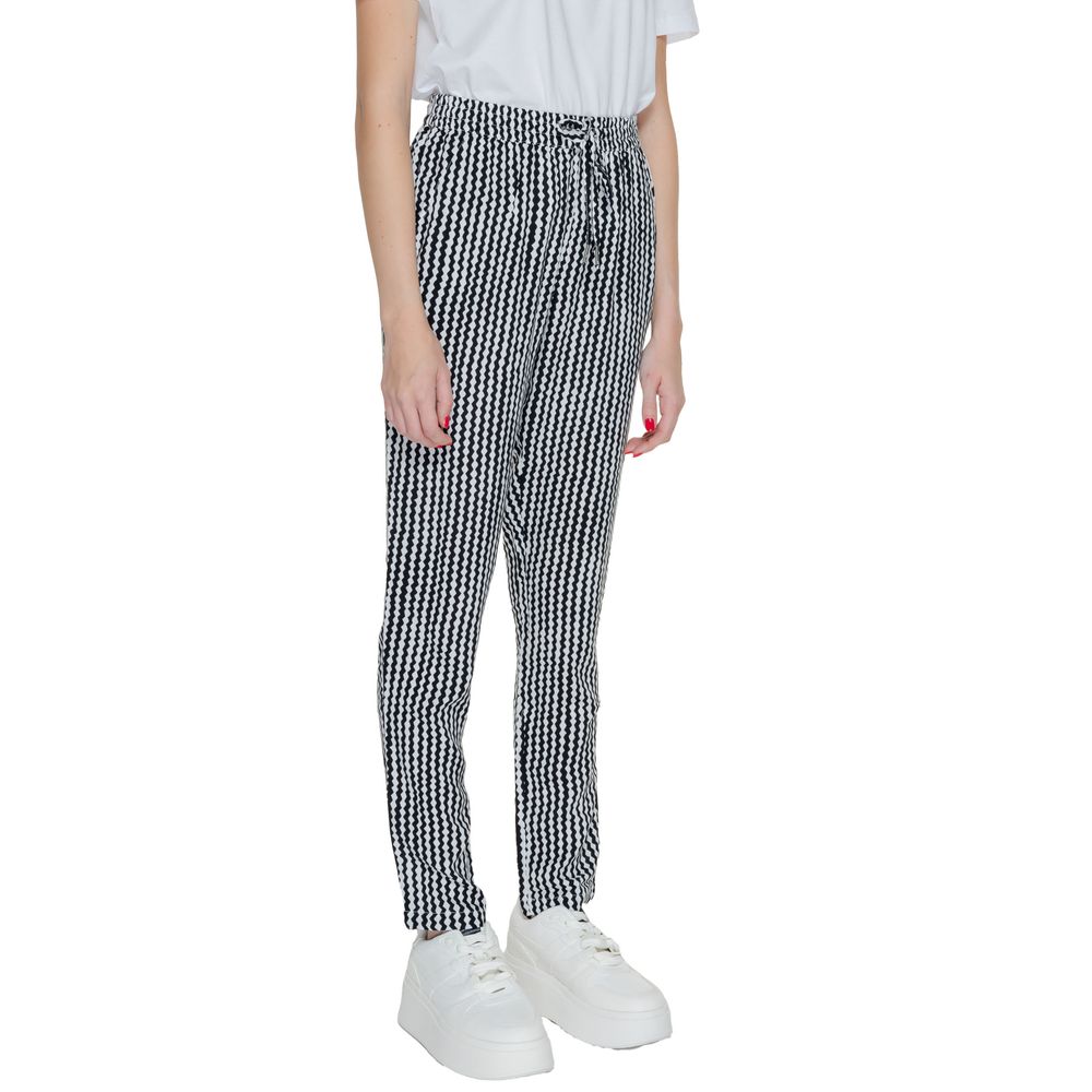 Black Viscose Casual Pants