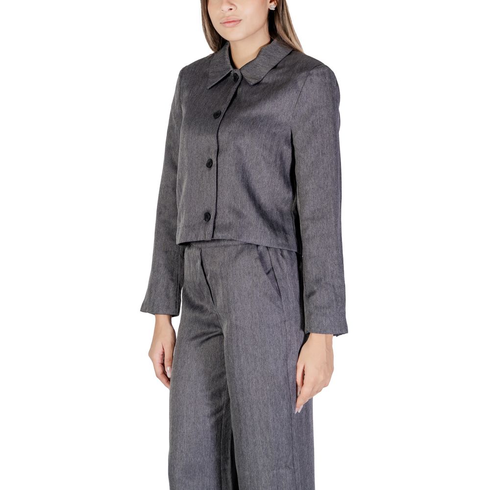 Gray Polyester Blazer