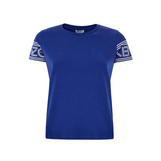 Chic Blue Cotton Tee for Stylish Comfort