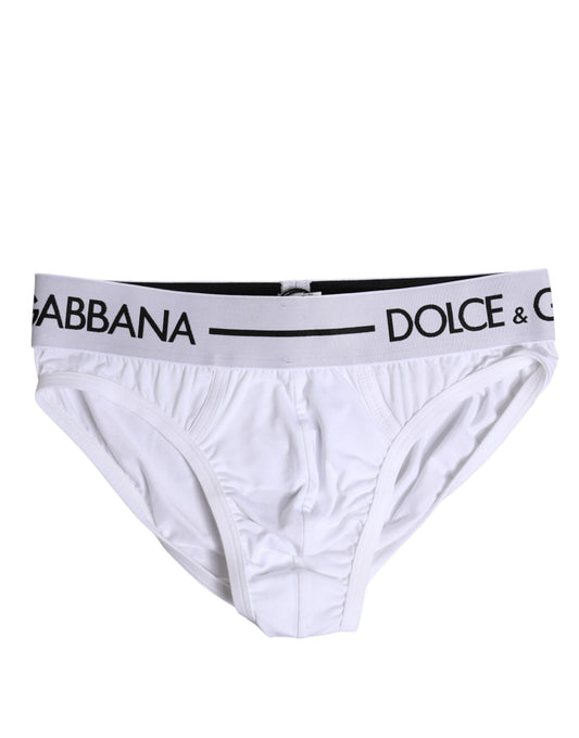 White Cotton Stretch Regular Brief Underwear