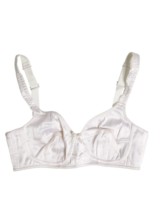 White Silk Balconette Non Wire Bra Underwear
