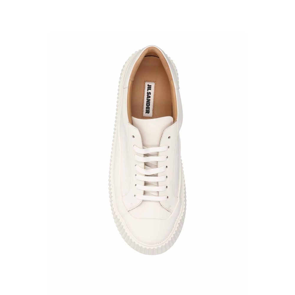 White Calfskin Platform Sneakers