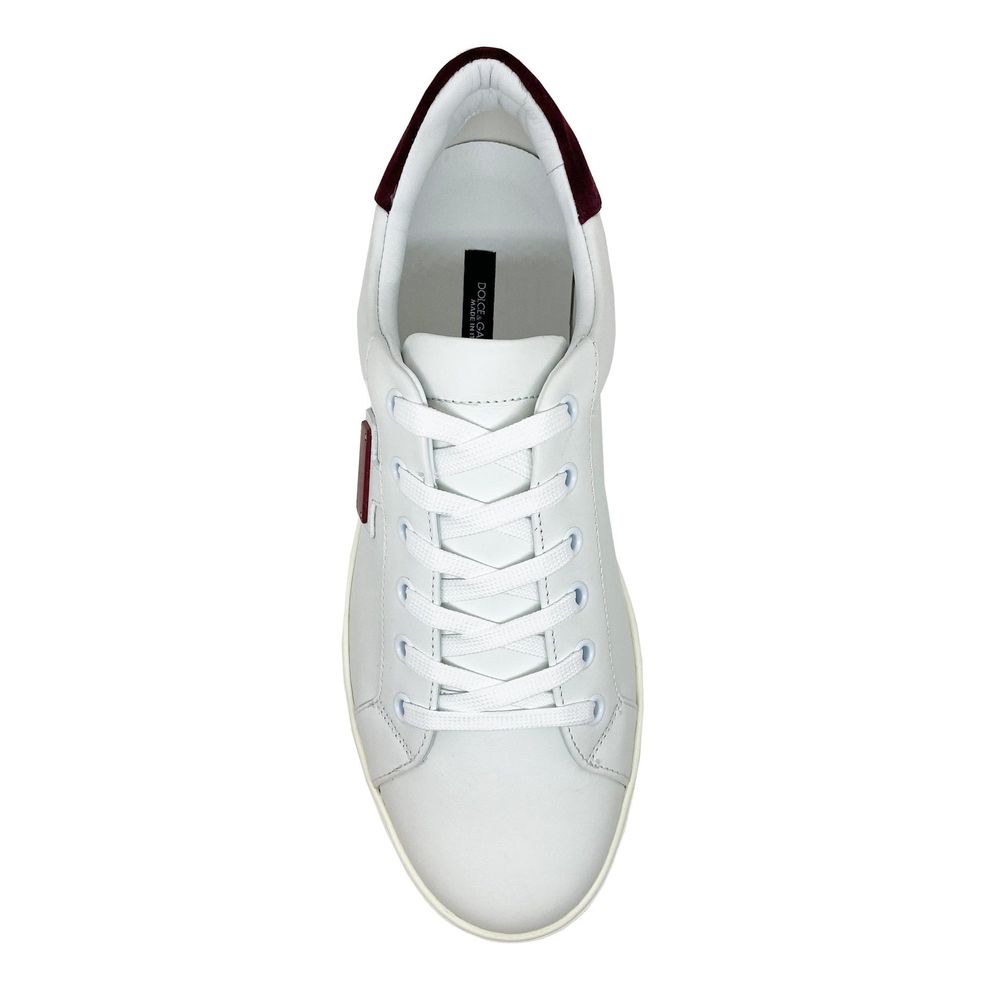 White Calfskin Low Top Sneakers