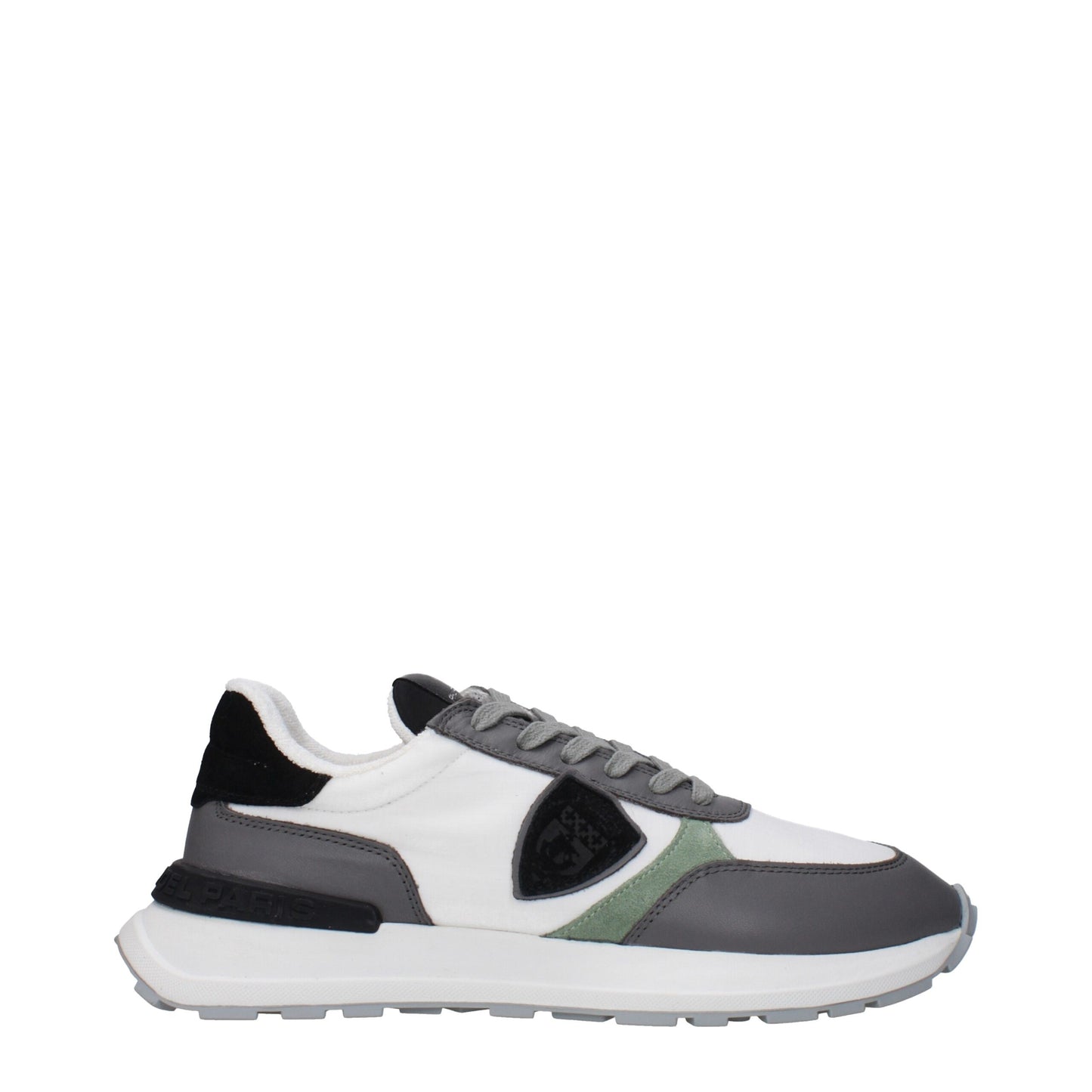 White Fabric Low Top Sneakers