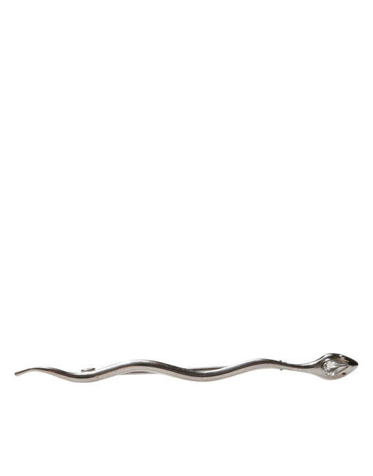 Silver Brass Crystal Spilla Serpente Mens Brooch Pin