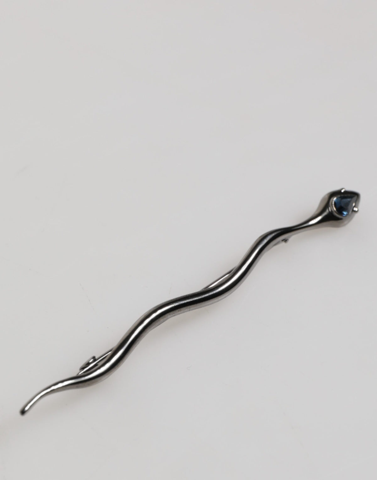 Black Brass Crystal Spilla Serpente Mens Brooch Pin