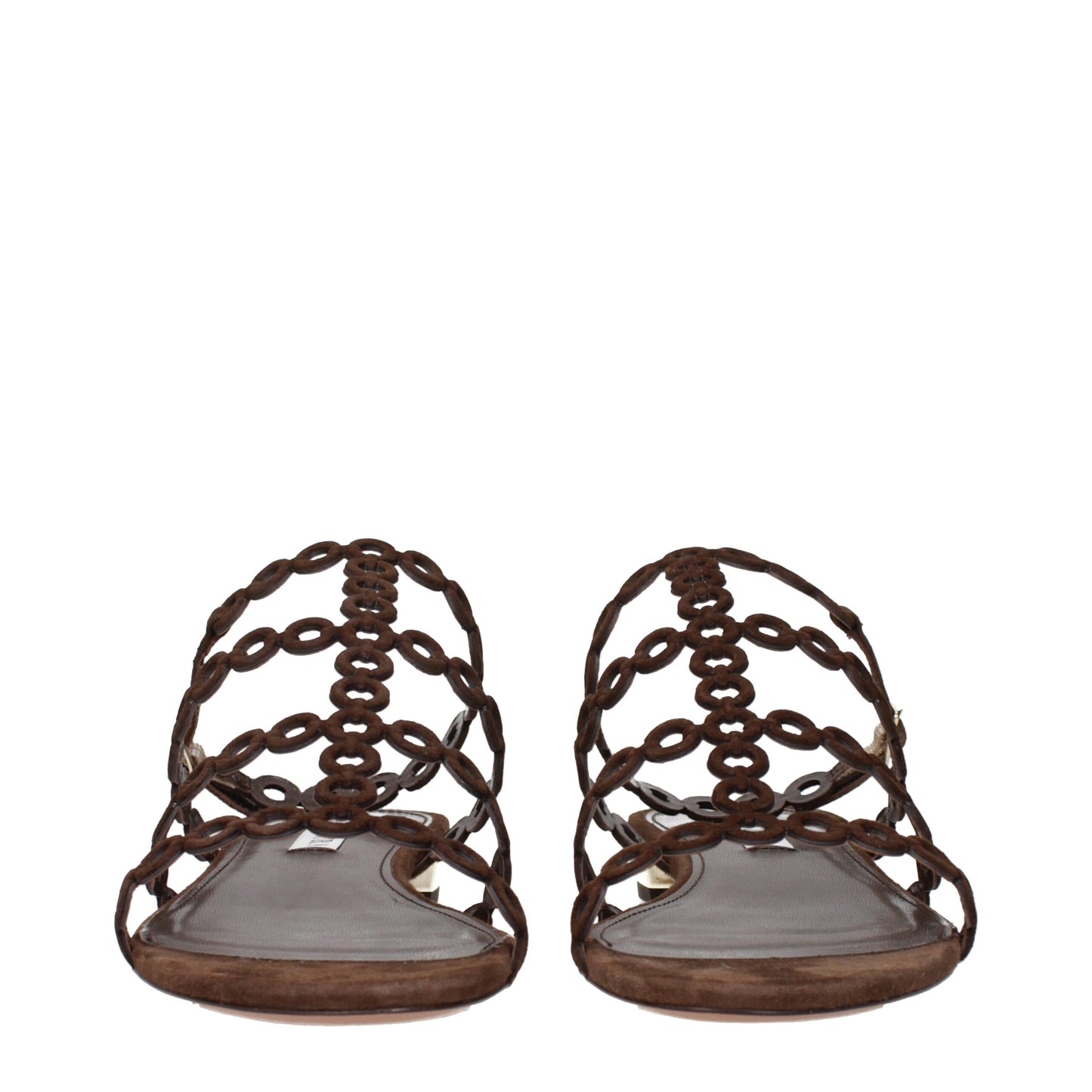 Brown Leather Flat Sandals