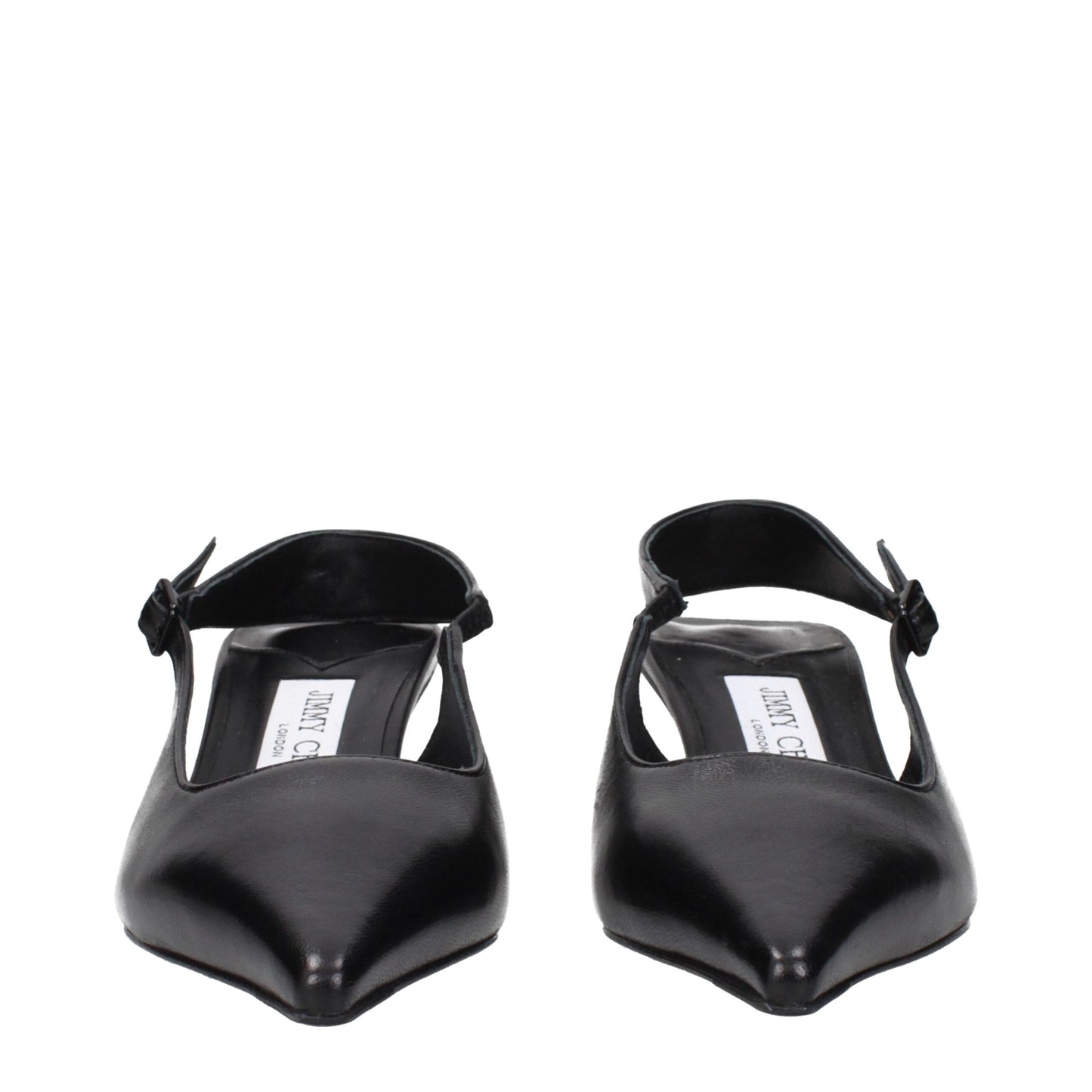 Black Leather Flat Sandals