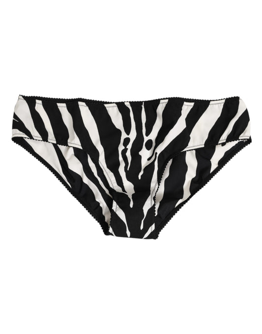 Black White Zebra Print Slip Briefs Underwear