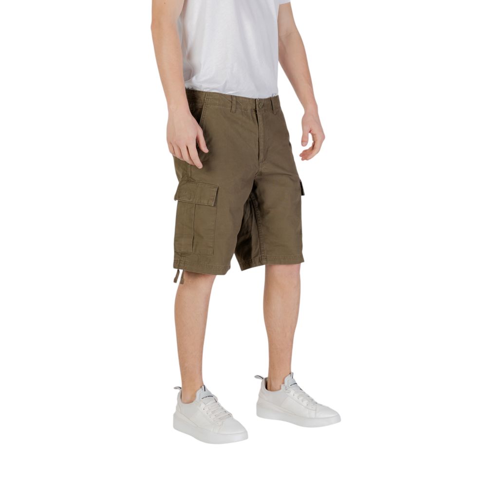 Green Cotton Bermuda Shorts
