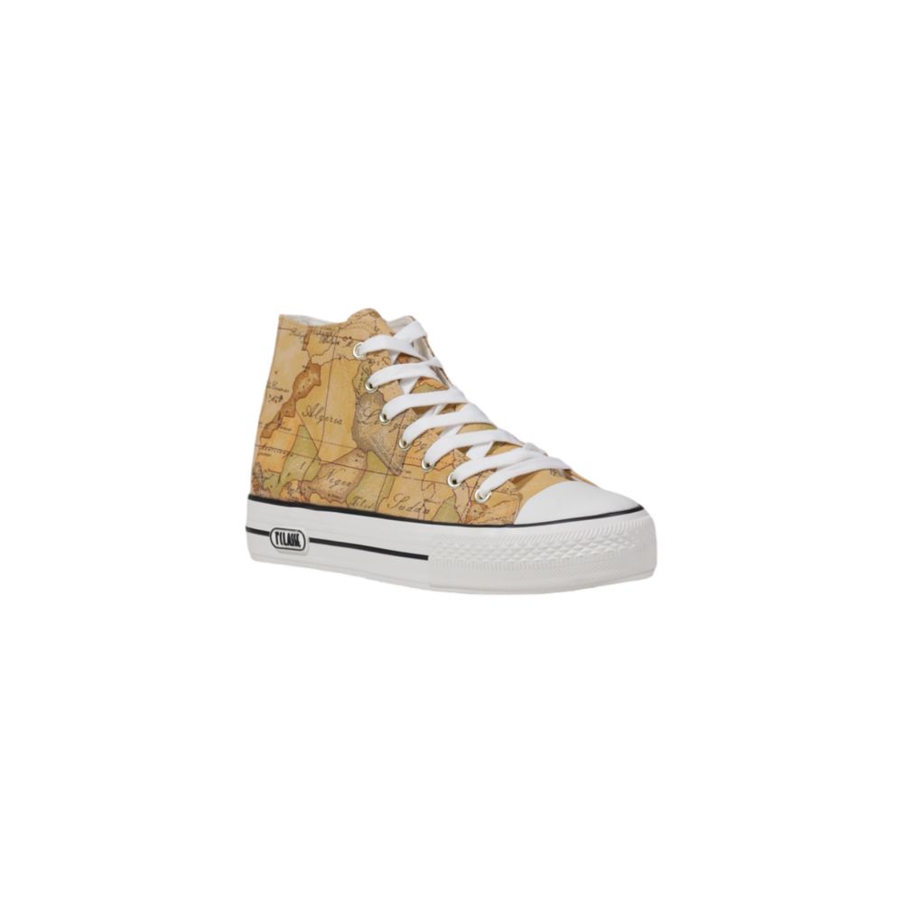 Beige Fabric High Top Sneakers