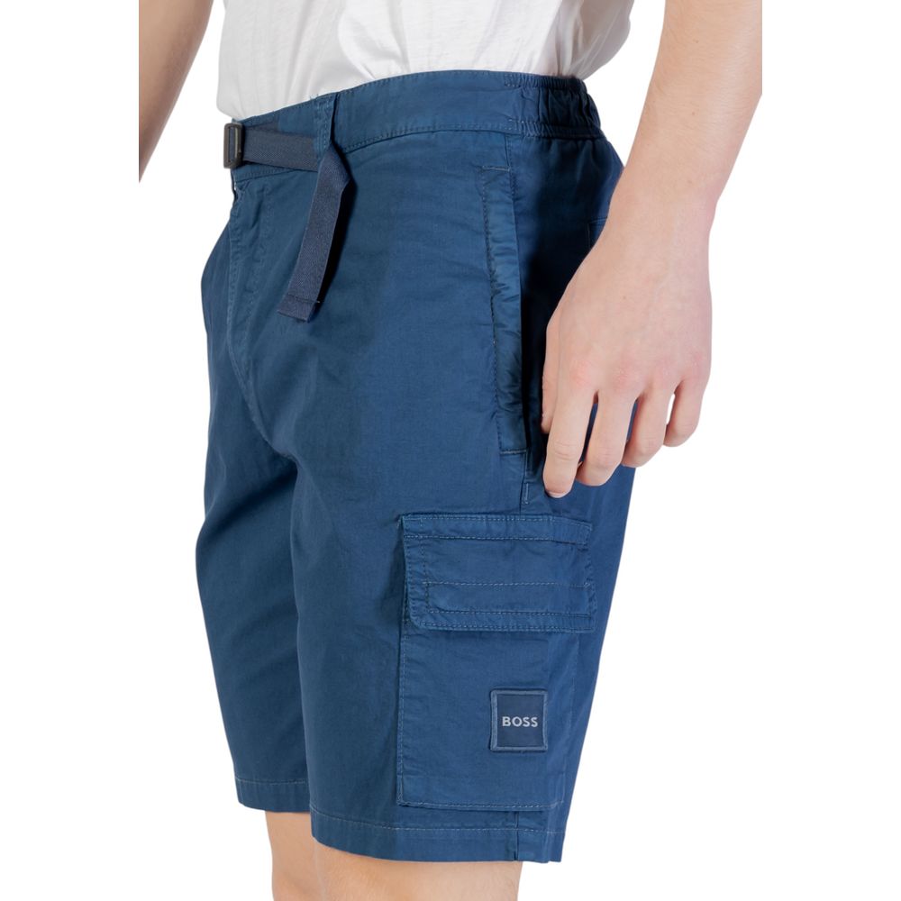 Blue Cotton Bermuda Shorts