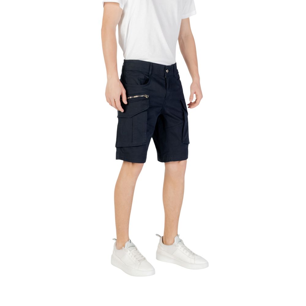 Blue Cotton Bermuda Shorts