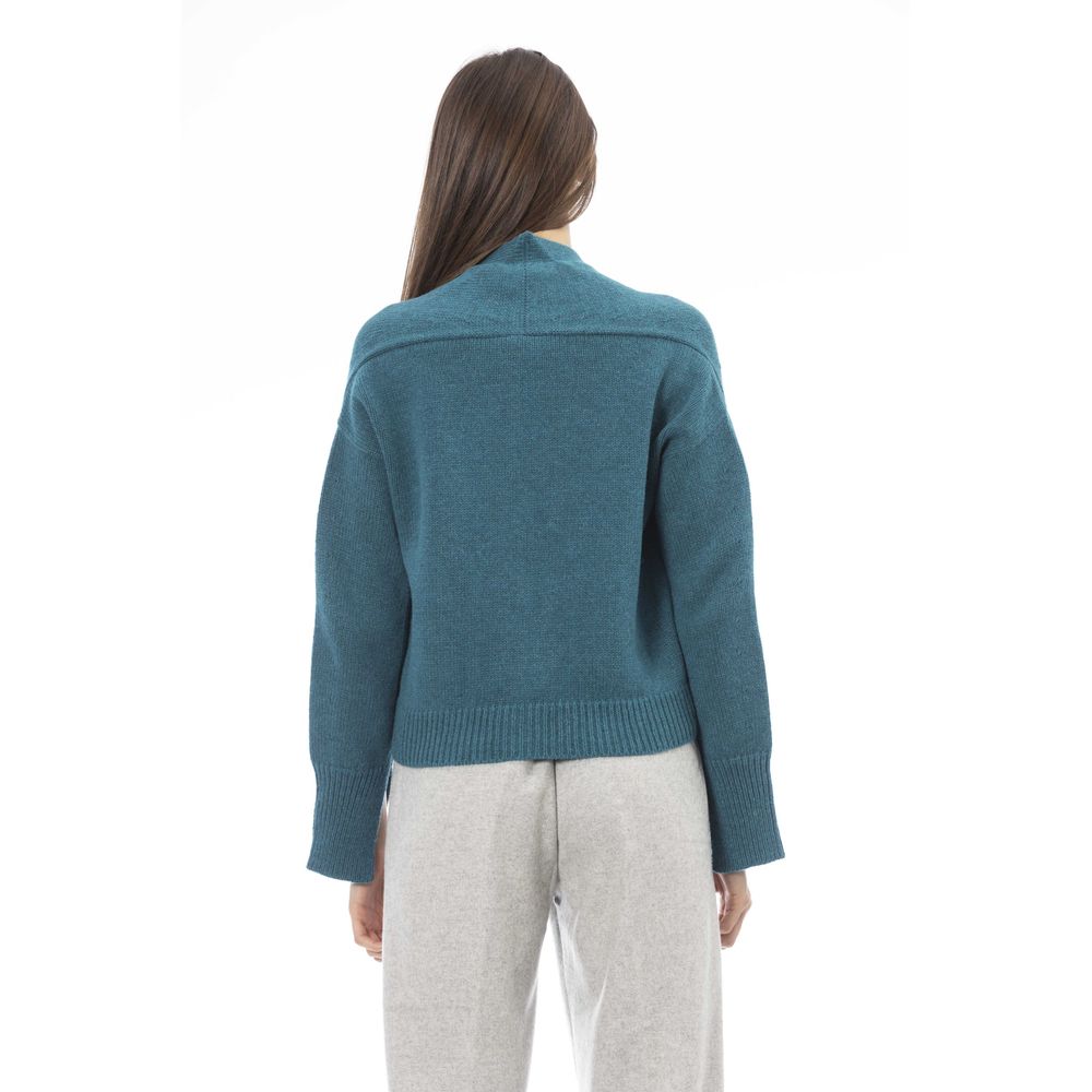 Teal Merino Wool Cardigan