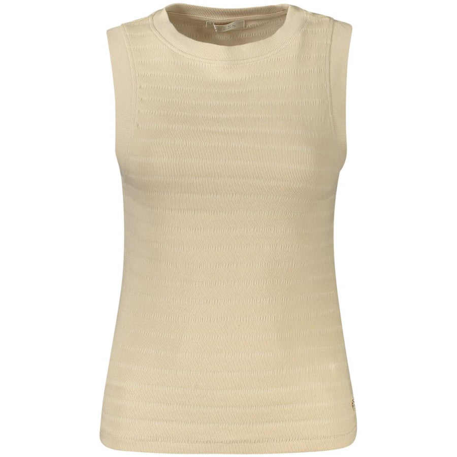 Beige Cotton Tank Top