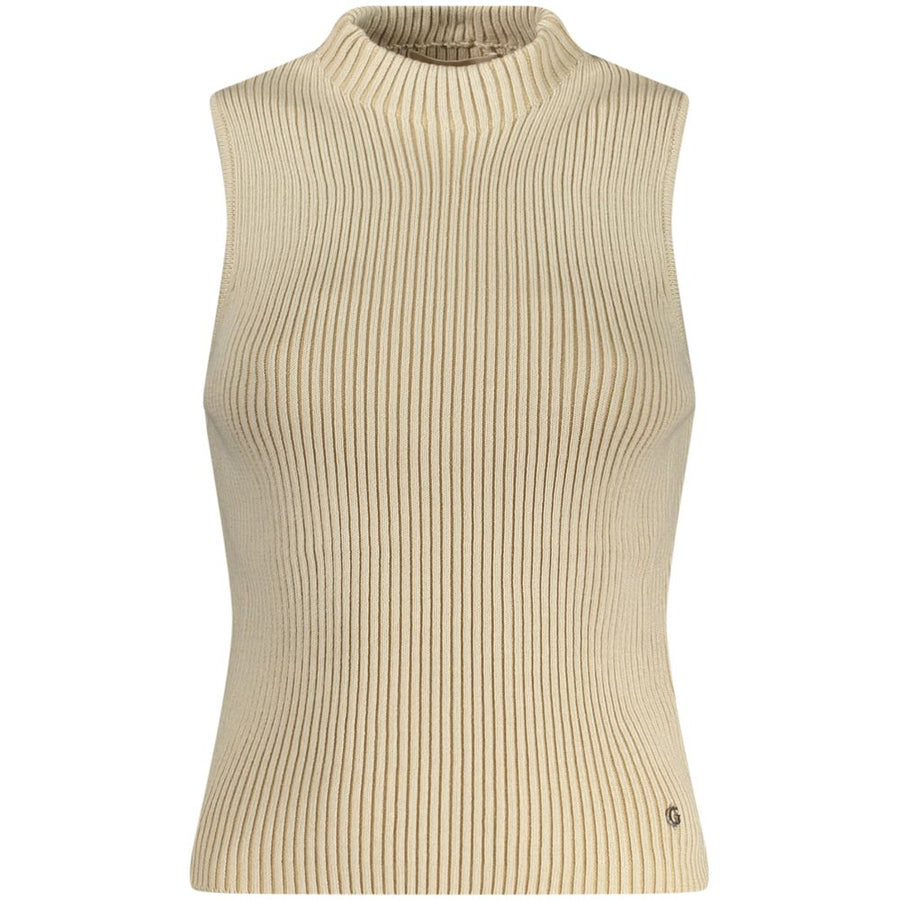 Beige Cotton Tank Top