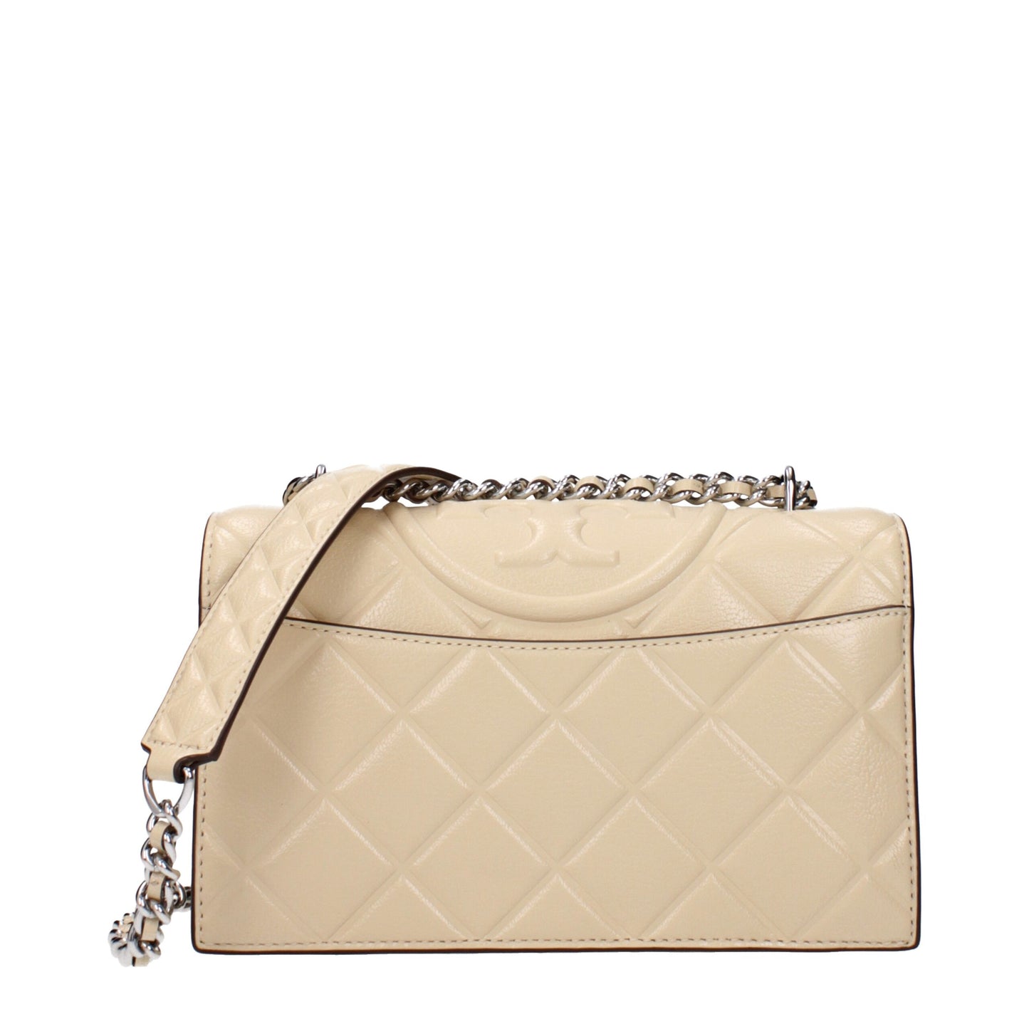 Beige Leather Crossbody Bag