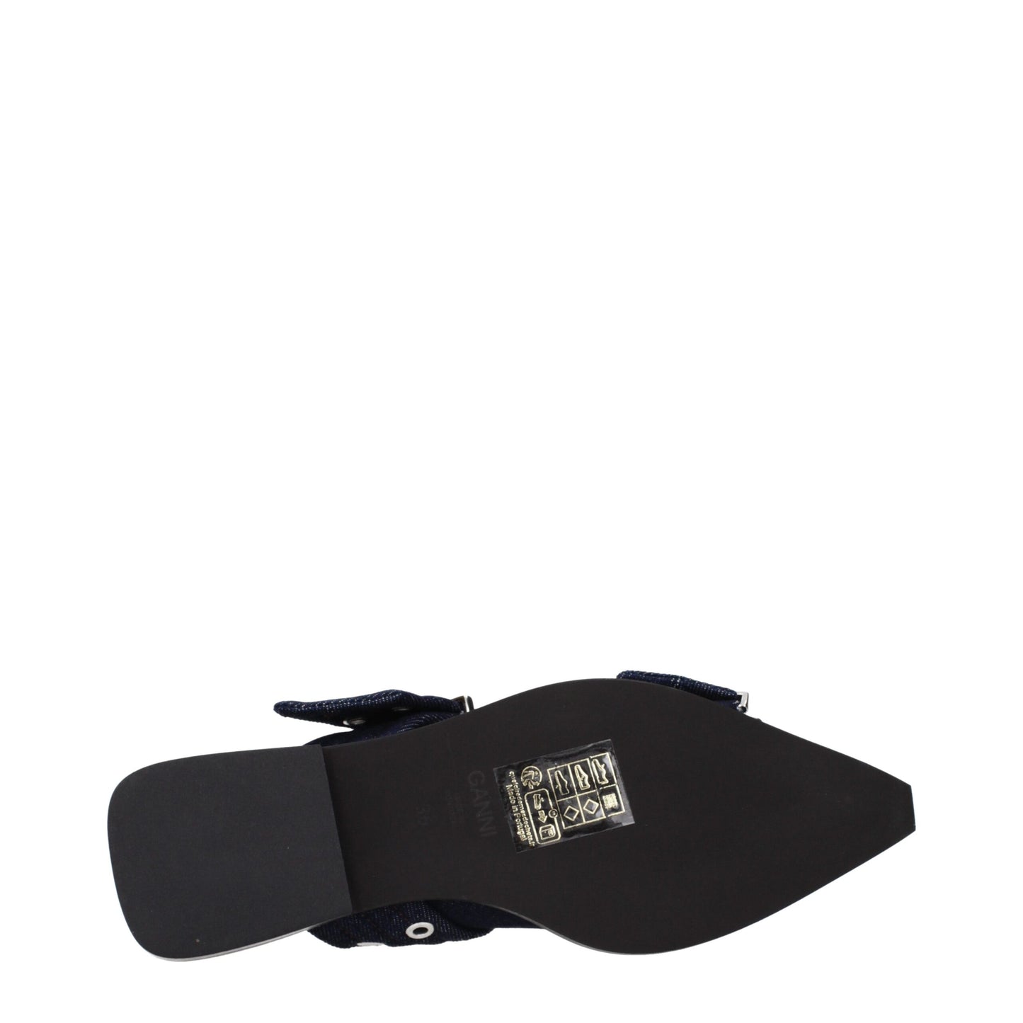 Blue Fabric Flat Sandals