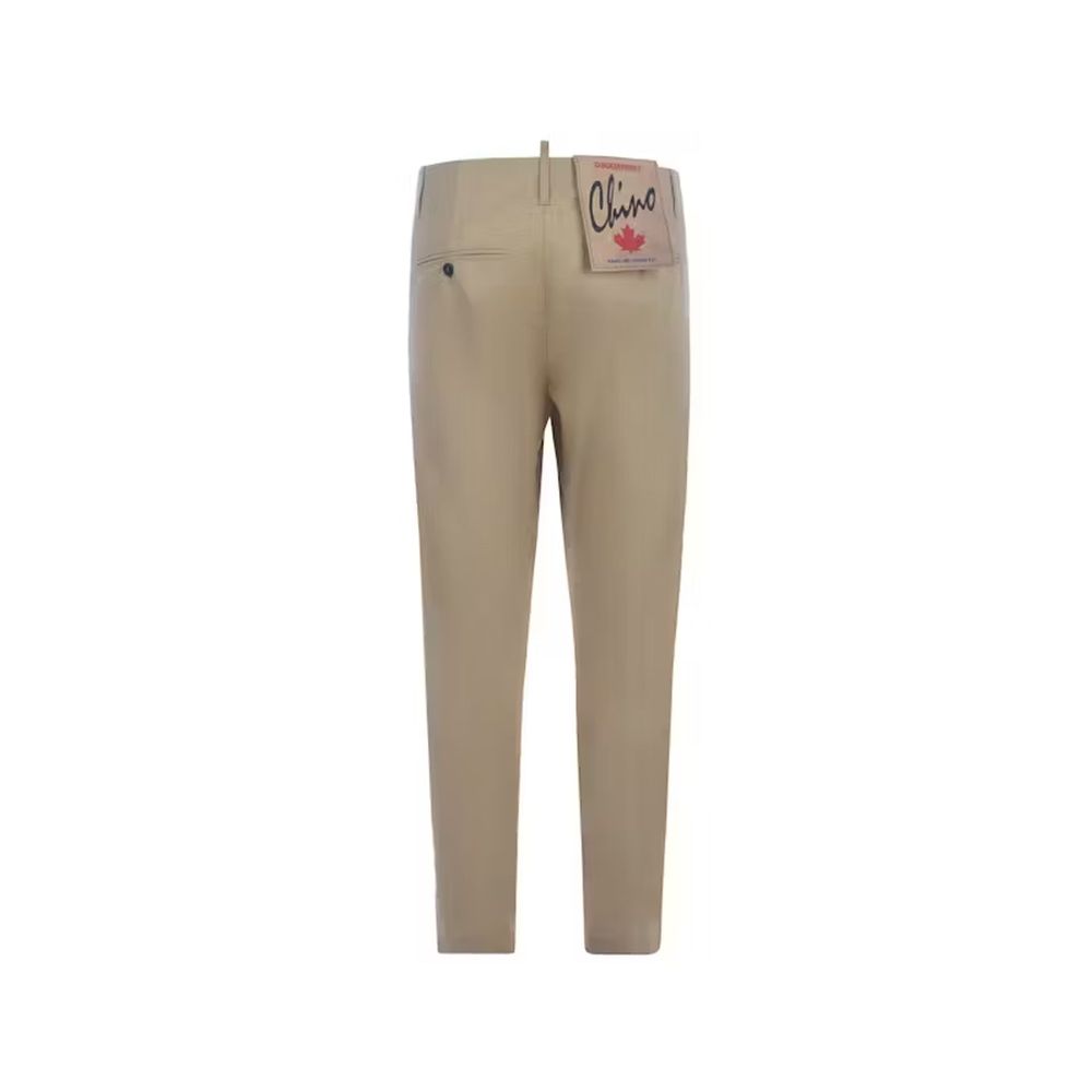 Beige Cotton Chino Pants
