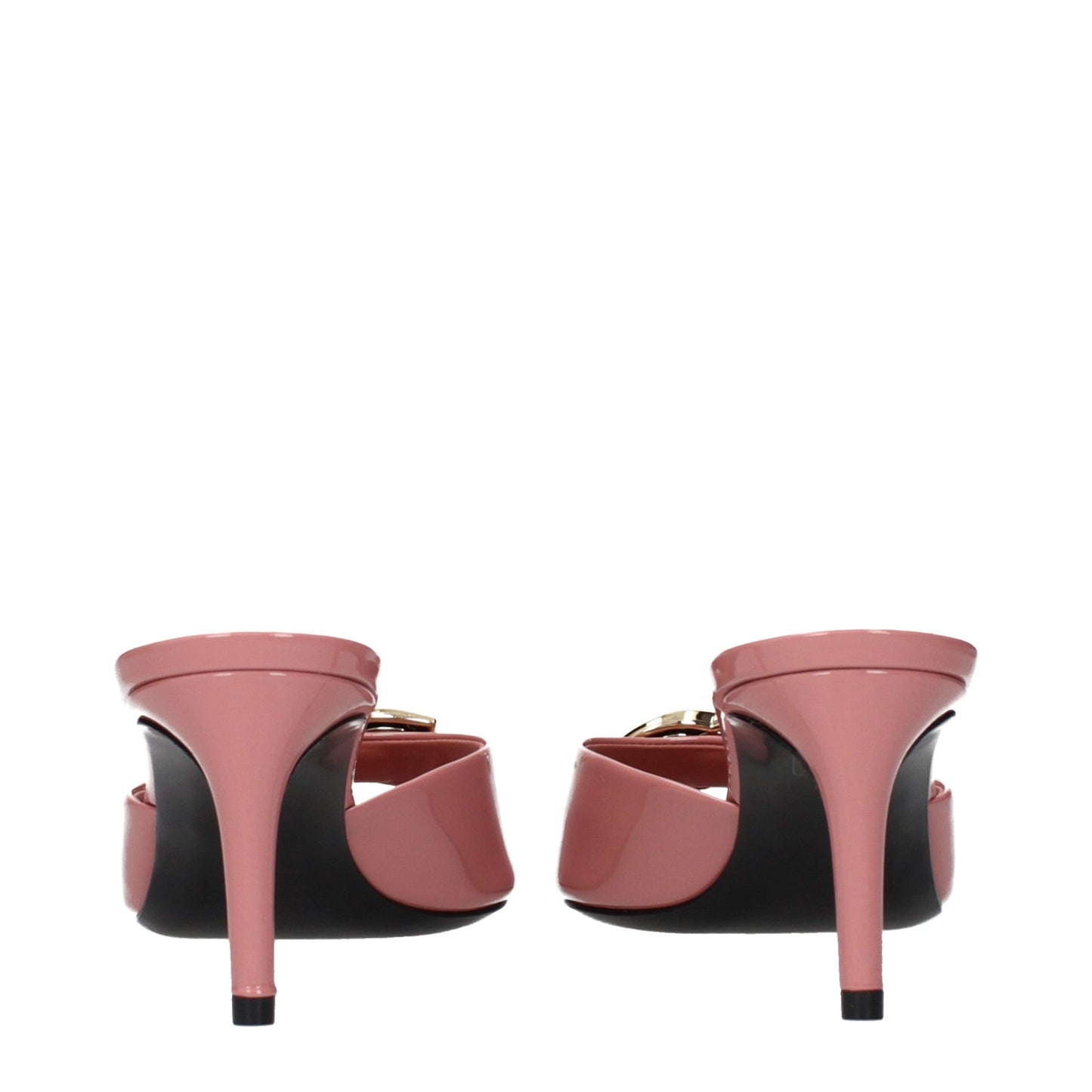 Pink Leather Stiletto Heel Sandals