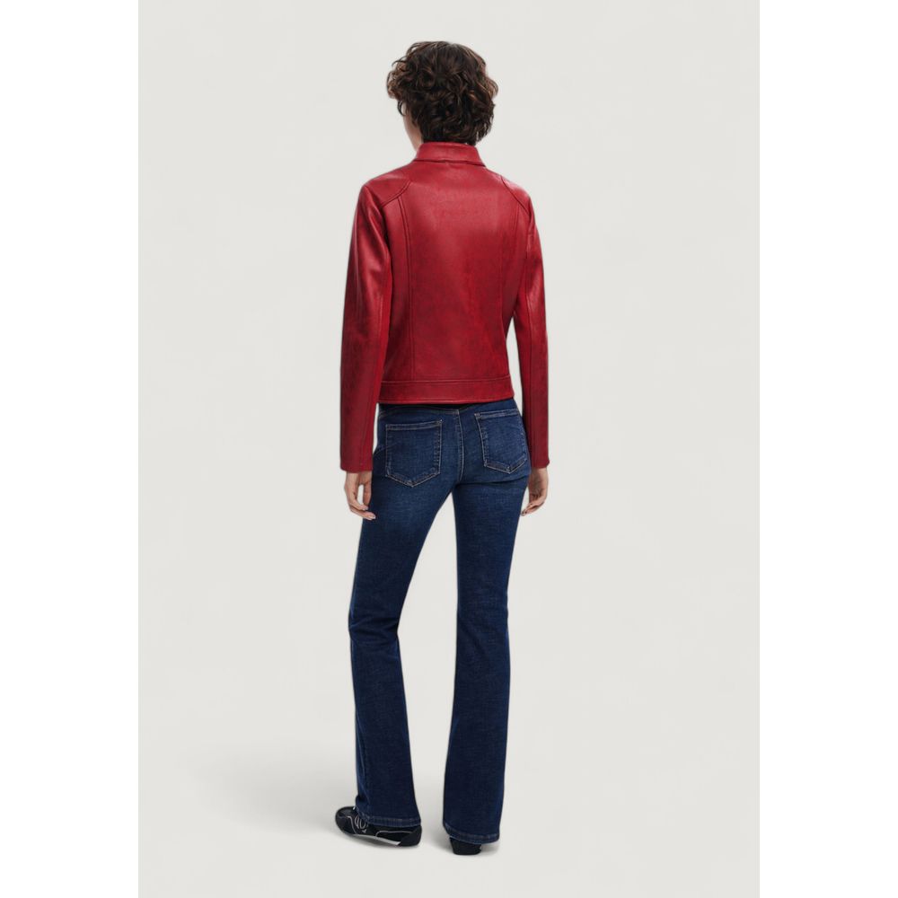 Red Polyester Bomber