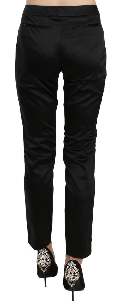 Black Mid Waist Skinny Dress Formal Trousers Pants