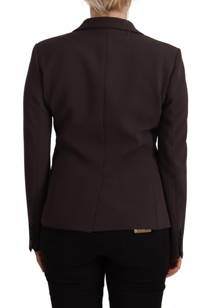 Brown Long Sleeve Single Breasted Women Jacket Blazer