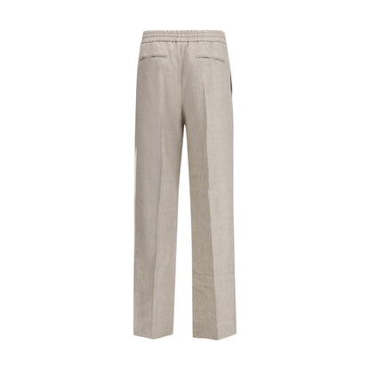 Gray Linen Casual Pants
