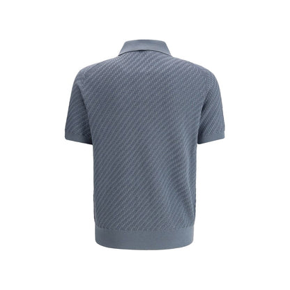 Blue Cotton Polo Shirt