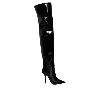 Black Leather Over The Knee