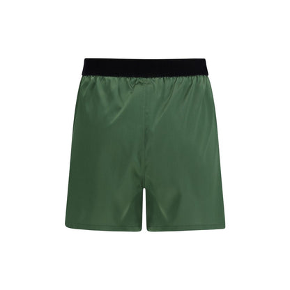 Bicolor Silk Bermuda Shorts