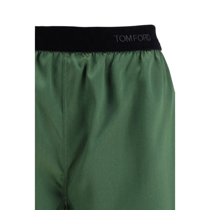 Bicolor Silk Bermuda Shorts